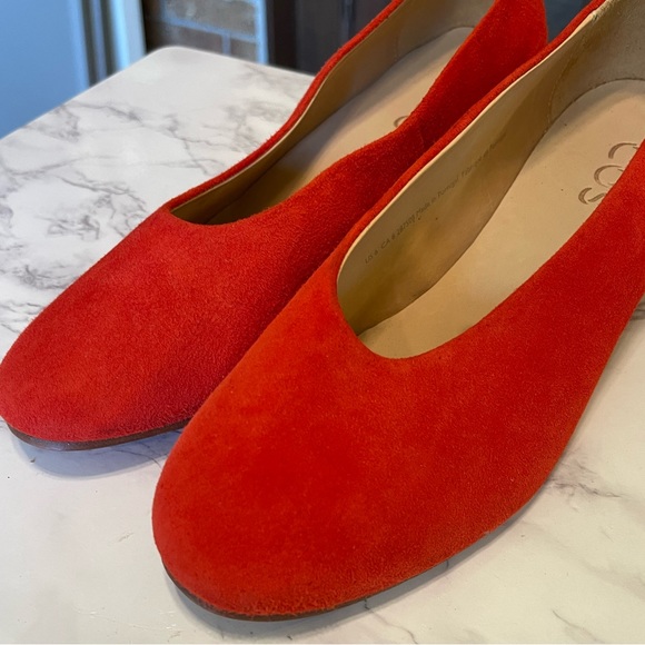 COS Dark Orange Suede Block Heel Round Toe Pumps 6 - Picture 5 of 13